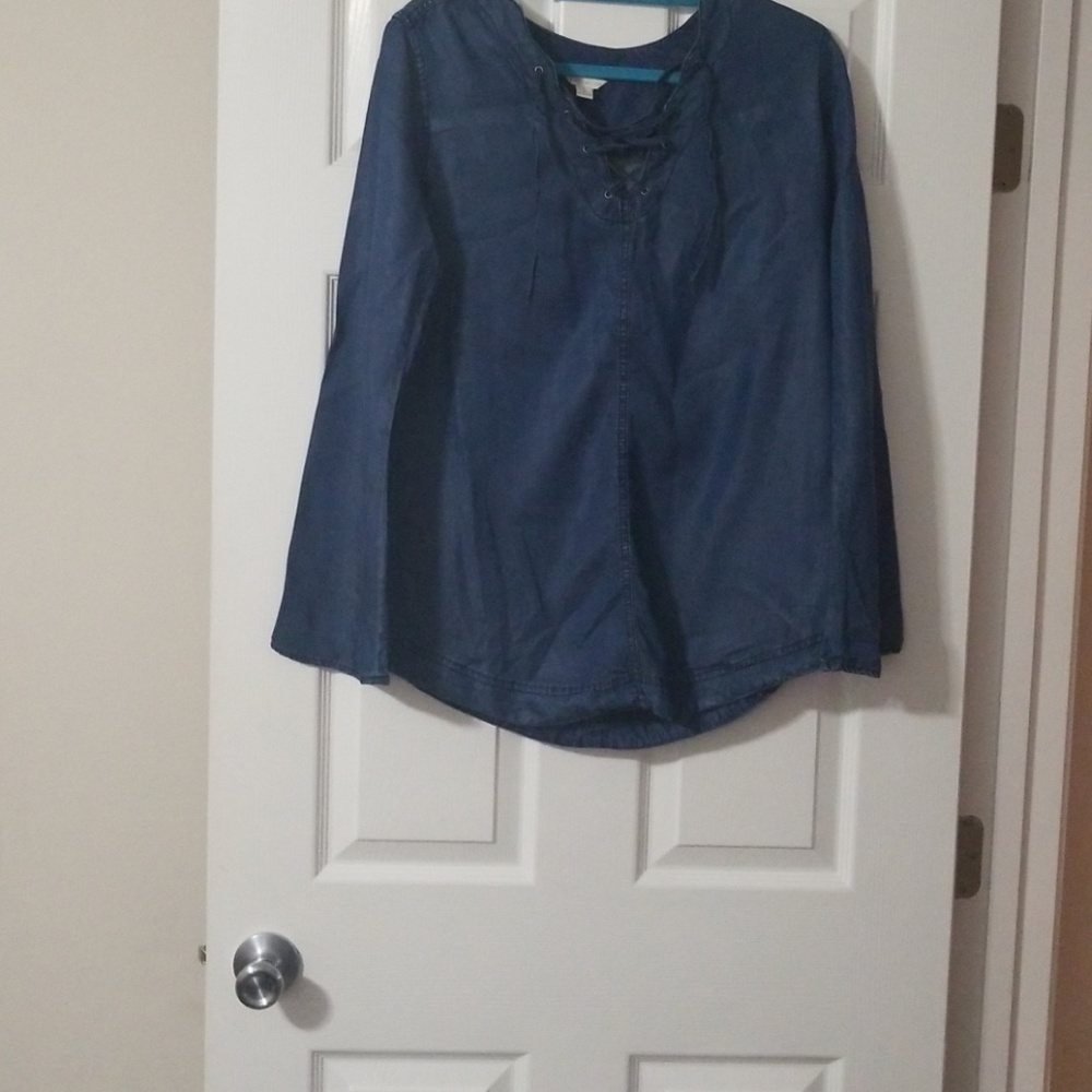 Denim string up top